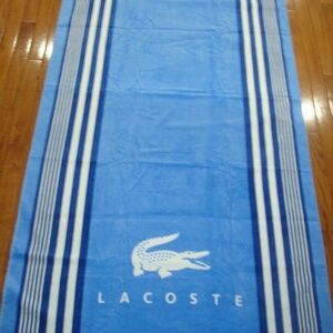 LACOSTE BLUES & WHITE BEACH TOWEL 36 x 72 IN.